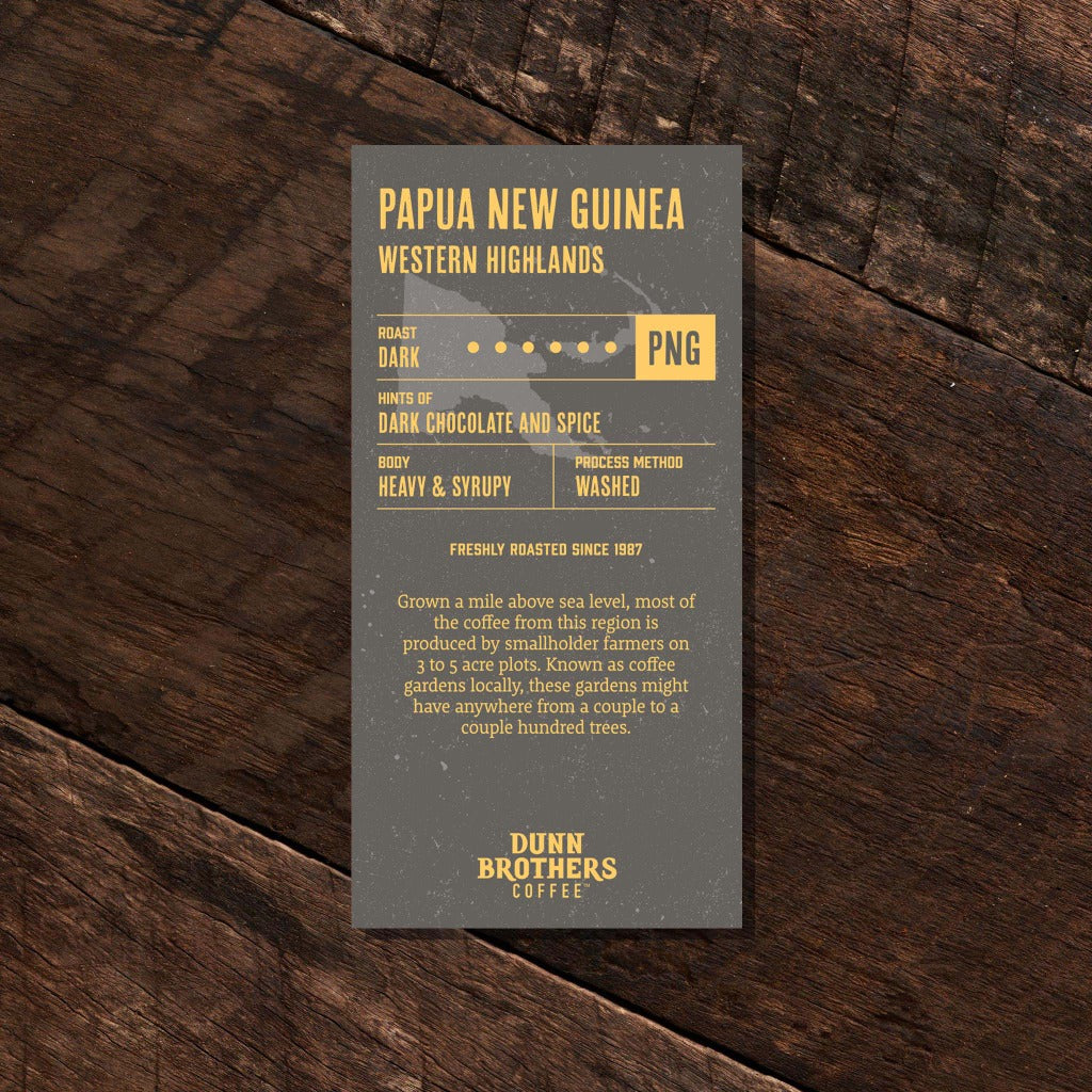 dunn brothers coffee papua new guinea western highlands dark roast