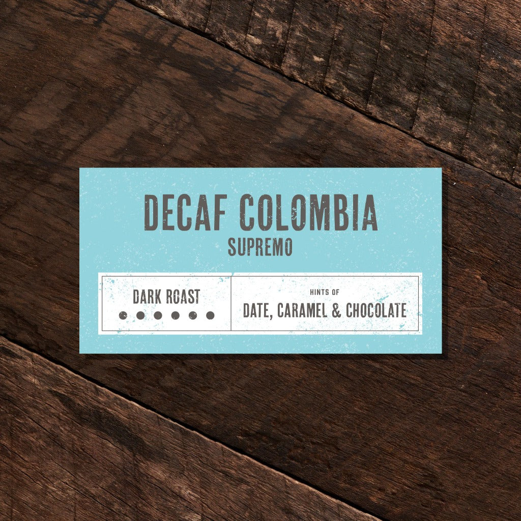 Dunn Brothers Decaf Colombia Supremo Dark Roast Coffee Card