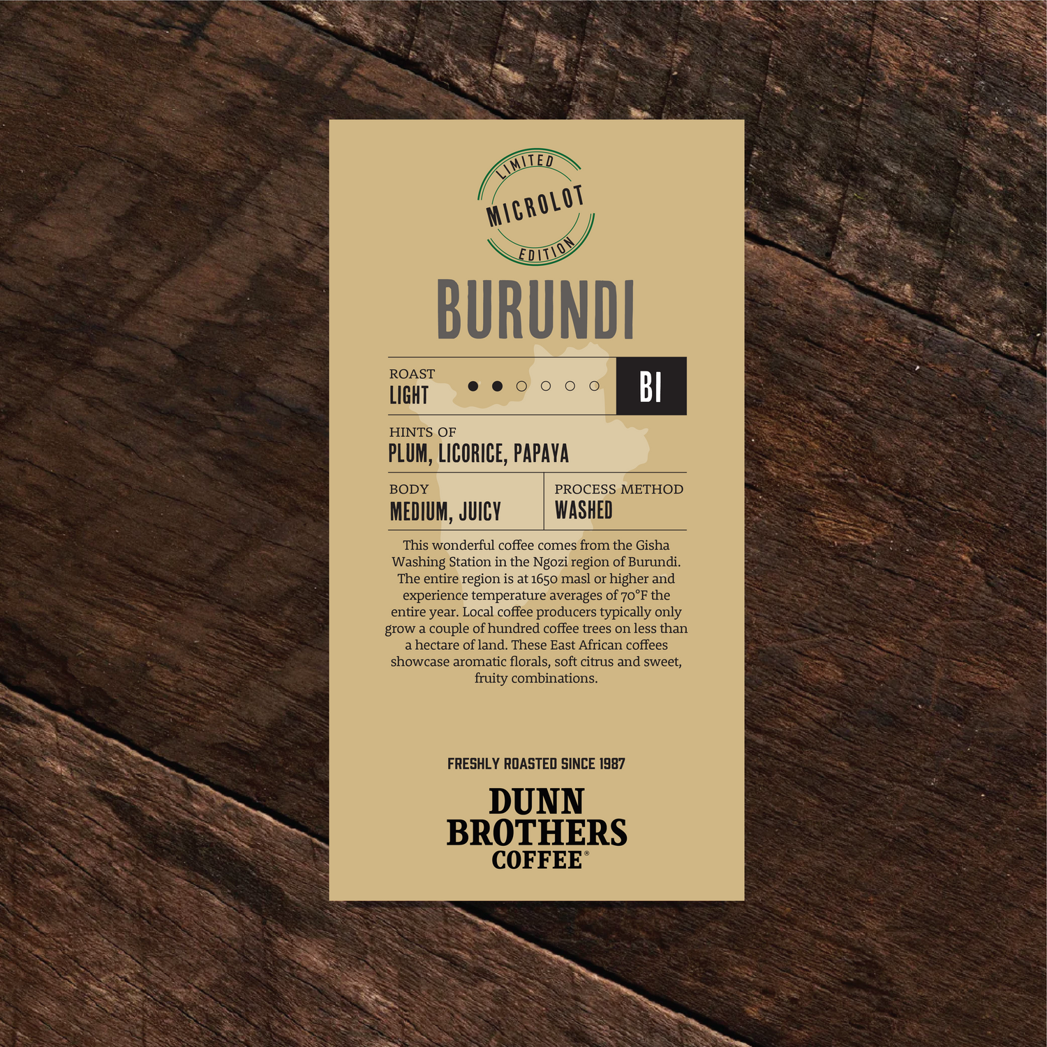 Burundi, Gisha Washing Station - Light Roast