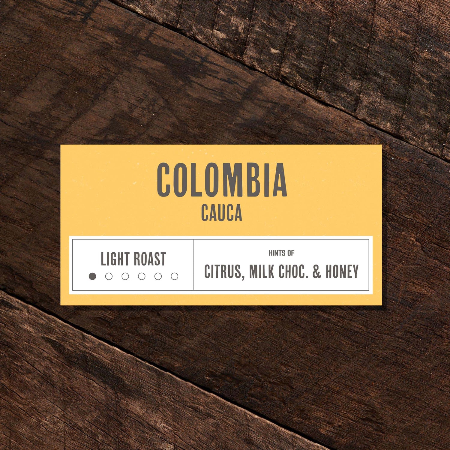 dunn brothers coffee colombia cauca bean card