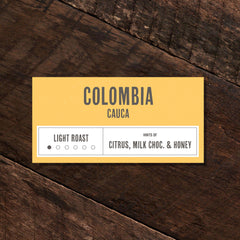 dunn brothers coffee colombia cauca bean card