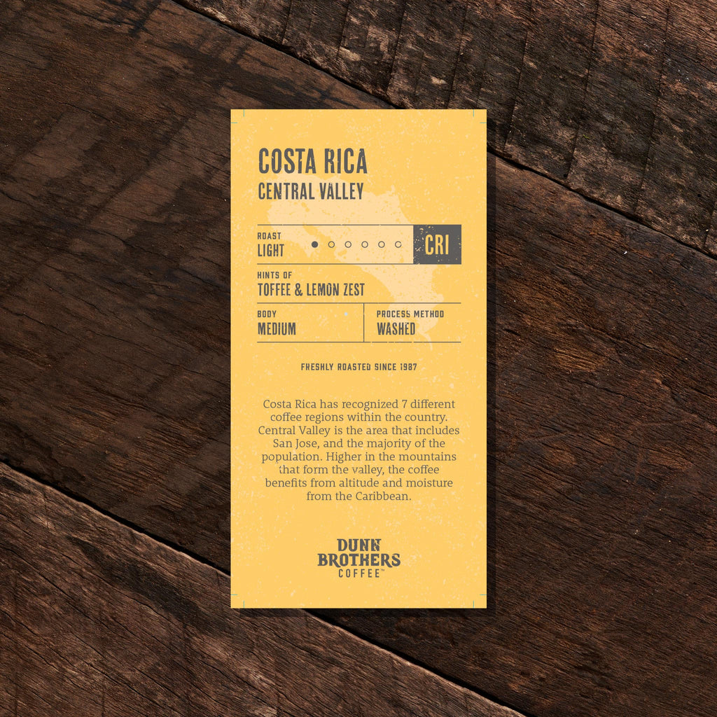 dunn brothers costa rica central valley light roast coffee