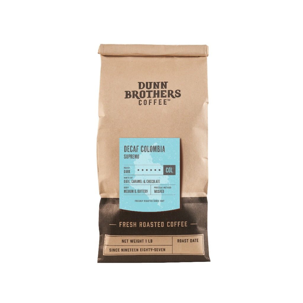 Decaf Colombian Supremo Coffee Dark Roast Dunn Brothers Coffee